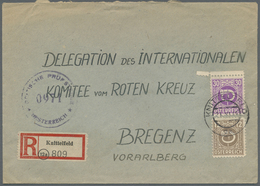 Br Österreich: 1945 (23.11.), Posthorn 30 Gr. Violett Und 12 Gr. Braun Auf R-Brief Von KNITTELFELD Mit Altem R-Ze - Unused Stamps