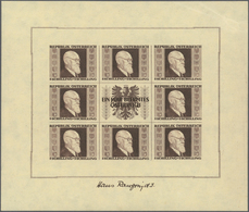 ** Österreich: 1946, Renner Geschnitten Kompletter Satz In Kleinbogen Sogen. 'RENNER-BLOCKS', Postfrisch (5 S. Mi - Unused Stamps