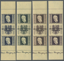 ** Österreich: 1946, Karl Renner 1+ S Bis 5+5 S, 4 Geschnittene, Postfrische, Senkrechte Dreierstreifen Mit Zierf - Unused Stamps