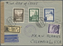 Österreich: 1947 (5.5.), Flugpostmarken 3 S., 4 S. Und 5 S. Mit 60 Gr. Zufrankiert Auf R-Luftpostbrief Vom ERS - Unused Stamps