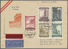 Österreich: 1948 (18.2.), Österr. Wiederaufbau-Fonds Kompl. Satz Auf Zwei Ersttagsbriefen Per Luftpost Und Eil - Unused Stamps