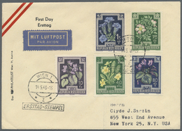 Österreich: 1948 (14.5.), Blumen Kompl. Satz Auf Zwei Ersttagsbriefen Mit Langstempel Von Wien Nach New York, - Unused Stamps