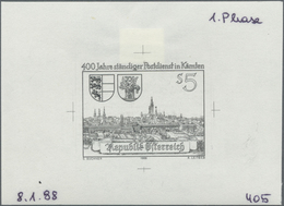 Österreich: 1988. Probedruck In Schwarz Für Die Ausgabe "400 Jahre Ständiger Postdienst In Kärnten" Mit Dem Mo - Neufs