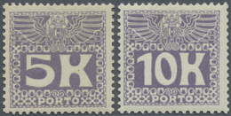 * Österreich - Portomarken: 1911, Portomarken 5 Kr. (Falzspur) Und 10 Kr. Violett (min. Vert. Bug), Beide Marken - Segnatasse