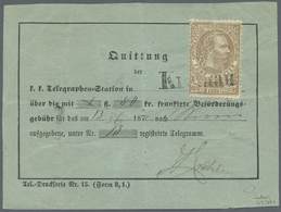Br Österreich - Telegrafenmarken: Austria Telegraph Stamps 1873, Lithographed 5kr. Brown, Tied By "Krumau" Straig - Telegraph