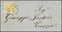 Br Österreich - Lombardei Und Venetien: 1863: 2 Soldi, Type II Auf Faltdrucksache Von K1 VERONA 1/9 (1863) Nach V - Lombardy-Venetia