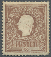 * Österreich - Lombardei Und Venetien: 1858/59: Kaiser Franz Josef, 10 Soldi Lilabraun, Volles Originalgummi Mit - Lombardy-Venetia