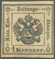 ** Österreich - Lombardei Und Venetien - Zeitungsstempelmarken: 1859, 1 Kr. Schwarz, Farbfrisches, Allseits Schma - Lombardy-Venetia