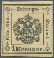 ** Österreich - Lombardei Und Venetien - Zeitungsstempelmarken: 1859, 1 Kr. Schwarz, Farbfrisches, Allseits Schma - Lombardo-Veneto