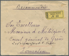 Br Österreichische Post In Der Levante: 1891. Einschreibbrief (kl. Öffnungsmängel) Rückseitig Frankiert Mit 2x 2 - Eastern Austria