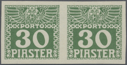 (*)/ Österreichische Post In Der Levante - Portomarken: 1908, 30 Pia Grün, Ungezähntes Waagr. Paar Ohne Gummi, Ohne - Eastern Austria
