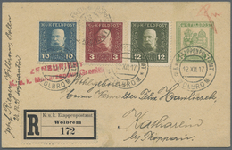 GA Österreichisch-Ungarische Feldpost - Allgemeine Ausgabe: 1917 (12.12.), Postkarte 8 H. Mit 25 H. Zusatzfrankat - Other & Unclassified