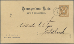 GA Österreich - Verwendung In Liechtenstein: 1885. Österreichische Ganzsachenkarte 2kr Braun (ital.) Von Vaduz (1 - Other & Unclassified