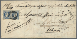 Br Österreich - Verwendung In Ungarn: 1869 (14.11.), Faltbrief Mit Vs. Waagr. Paar 10 Kr. Blau 'grober Druck' Mit - Other & Unclassified