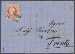 Br Österreich - Stempel: "BORGO 17.DEC." (1870), Blauer L2 (Mü.287a), Klar Auf 5 Kr. 1867-Ausgabe Auf Kabinett-Br - Franking Machines (EMA)