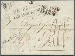 Br Österreich - Stempel: 1809, Faltbrief Aus BRODY (Galizien) Nach Rheims Mit Diversen Transitstempeln "DE PRUSSE - Franking Machines (EMA)