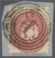 Brrst Österreich - Stempel: WIEN: 1864, 5 Kr. Rot Auf Kl. Briefstück Mit Vierringstempel '1' Als Ankunftsstpl., Foto - Machines à Affranchir (EMA)