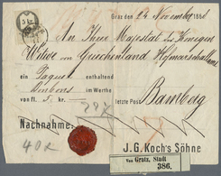 Br Österreich - Besonderheiten: 1868, Paktbegleitbrief Mit Stempelmarke Zu 5 Kr. Poststempel Von GRAZ Für "ein Pa - Altri & Non Classificati