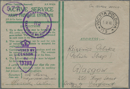 Br Polen: 1945. Stampless Envelope Headed 'Active Service/Army Privilege Envelope' Addressed To 'Polish Shop, Gla - Lettres & Documents