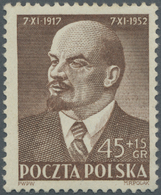 ** Polen: 1952, Wlademir Lenin 45 Gr. Brown With Error "inscription LENIN Missing", Mint Never Hinged, Unused An - Covers & Documents