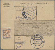 Br Polen - Lokalausgaben 1915/19: 1919 Krakau 10 H Mit Handstempel-Rahmen "Porto" Mit Zwei Sternen Rs. Auf Zahlka - Other & Unclassified