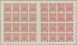 ** Polen - Lokalausgaben 1915/19: Przedbórz: 1917, Eagle 2 Gr. Carmine Imperforated, Complete Sheet With 32 Stamp - Other & Unclassified