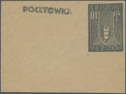 GA Polen - Lagerpost: Gross-Born - Ganzsachen: 1944, 10 F. Seetage Ganzsachenkarte Mit Abart "Wertstempel Kopfste - Stamped Stationery