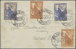 Br Polen - Lagerpost: Woldenberg: 1942, 10 F. Witwe Ultramarin (zwei Verschiedene Papiersorten) Und Braun (2), Vi - Autres & Non Classés