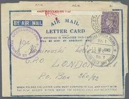 Br Polen - Besonderheiten: 1943/1946, Five Mostly Different Formular Air Letters Each Bearing KGVI 3d. Pale Viole - Autres & Non Classés