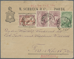 Br Portugal: 1898 (10.5.), Vasco Da Gama 25r. Green, 10r. Lilac Vert. Apir + 5r. Vermilion Used On Cover From Por - Lettres & Documents