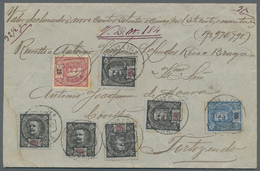 Br Portugal: 1903. Value Declared Envelope Addressed To Porto Bearing Yvert 131, 25r Rose, Yvert 138, 100r Azure - Covers & Documents