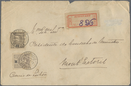 Br Portugal: 1903. Registered Envelope (stains And Tears) To Mont Estoril Bearing Yvert 129, 20r Violet And Yvert - Covers & Documents