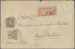 Br Portugal: 1903. Registered Envelope (stains And Tears) To Mont Estoril Bearing Yvert 129, 20r Violet And Yvert - Storia Postale