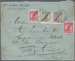 Br Portugal: 1911. Registered Envelope (stains) Addressed To France Bearing 'Republica ' Yvert 170, 10r Olive, Yv - Lettres & Documents