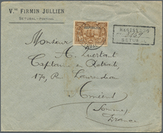 Br Portugal: 1912. Registered Envelope (stains)  Addressed To France Bearing 'Republica' Yvert 202, 100r Brown Ti - Covers & Documents