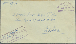 Br Portugal - Azoren: 1945. Unstamped Envelope Written From S. Miguel To Lisbon Cancelled By 'Expedicao Militar A - Azores