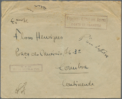 Br Portugal - Azoren: 1946. Unstamped Envelope Written From S. Miguel To Coimbra Cancelled By Boxed 'Expedicao Mi - Azores