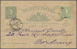 GA Portugal - Azoren - Angra: 1897. Angra Postal Stationery Card 10r Green Written From Terceira Lsland Upgraded - Angra