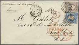 Br Portugal - Madeira: 1869. Envelope Addressed To New York Bearing Maderia SG 4, 100r Lilac (imperf) And SG 20, - Madeira