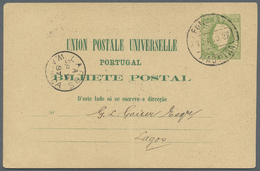 GA Portugal - Madeira: 1887. Postal Stationery Card 30r Green (vertical Fold) Cancelled By Funchal Maderia Date S - Madeira
