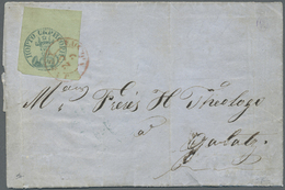 Br Rumänien: 1858, 54 Parale "Bull-Head" Green On Blue Green, Superb Very Wide Margined Example From Tied By Clea - Covers & Documents