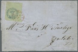 Br Rumänien: 1858, 54 Parale "Bull-Head" Green On Blue Green, Superb Very Wide Margined Example From Tied By Clea - Lettres & Documents