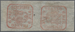 **/ Rumänien: 1862, 6par. Rose-red, Hand Printing, Tête-bêche Pair, Fresh Colour, Full To Large Margins, Unmounted - Covers & Documents