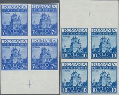 **/ Rumänien: 1937, Kleine Entente Als Ungezähnter 4-er Block-Satz Vom Rand Mit Passerkreuz. Auflage 200 Stück! - Covers & Documents