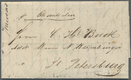 Br Russland - Vorphilatelie: 1857, St. Petersburg, Incoming Mail: Entire Folded Letter With 19 Aug 1857 Dateline - ...-1857 Prefilatelia