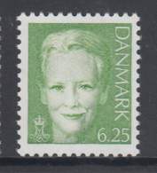 Denmark MNH Scott #1128 6.25k Queen Margrethe, Green - Nuovi