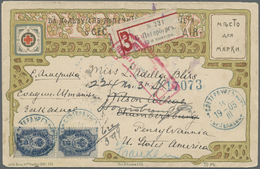 Br Russland: 1903, Illustrated Envelope "Red Cross" In Ornamental "Art Noveau" Design, Registered Mail From "ST.P - Unused Stamps