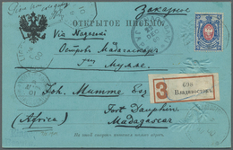 Br Russland: 1900, 14 K. Blue And Red Tied By Cds. "WLADIWOSTOK ...11.00" To Registered Card With Long Text Via N - Neufs