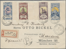 Br Russland: 1906, War Ophants Help, Complete Set With Margins On Registered Letter From WENDEN LIVLAND To Munich - Neufs