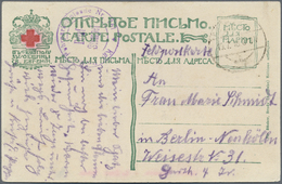 Br Russland: 1918, Zwei Feldpost-Ansichtskarten (1x Ohne Poststempel) Von Der Halbinsel Krim (18./19.7.) Mit Brie - Unused Stamps